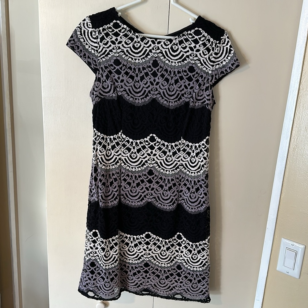Studio One Black Dress with Lace Stitching